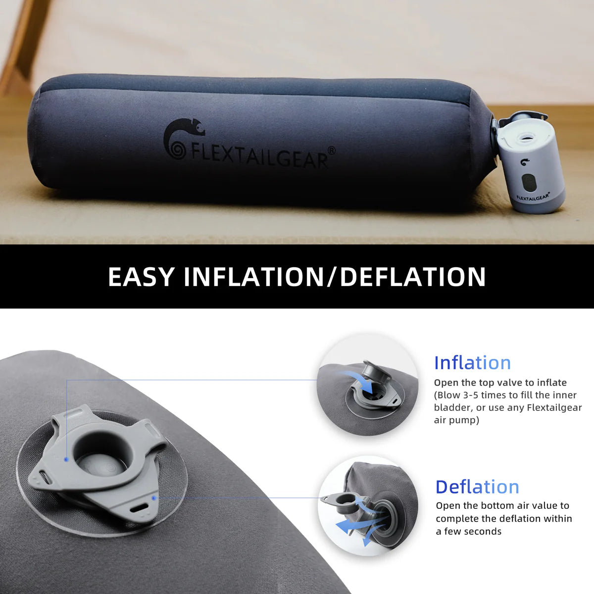 Flextail ZERO PILLOW - B Shape Inflatable Camping Air Pillow
