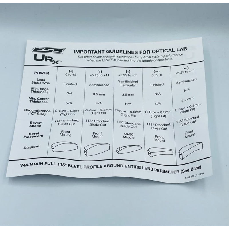 ESS U-Rx Prescription Insert