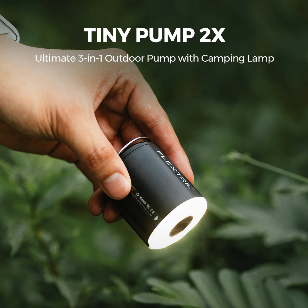 Flextail TINY PUMP 2X - Ultimate 3-in-1 Outdoor Pump with Camping Lamp