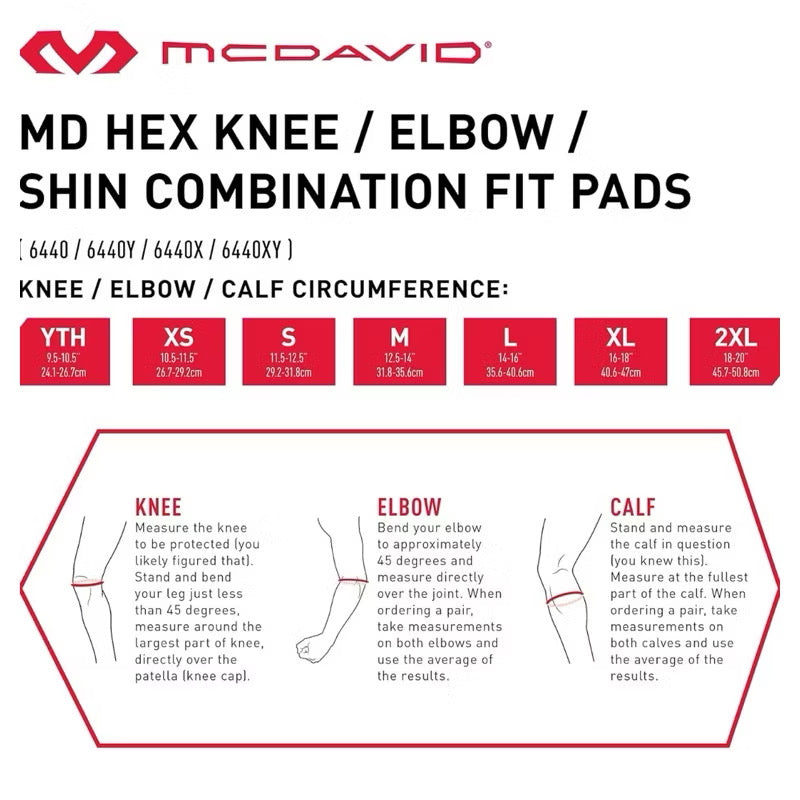 Mcdavid 6440 Hex Knee/Elbow/Shin Pads - Black