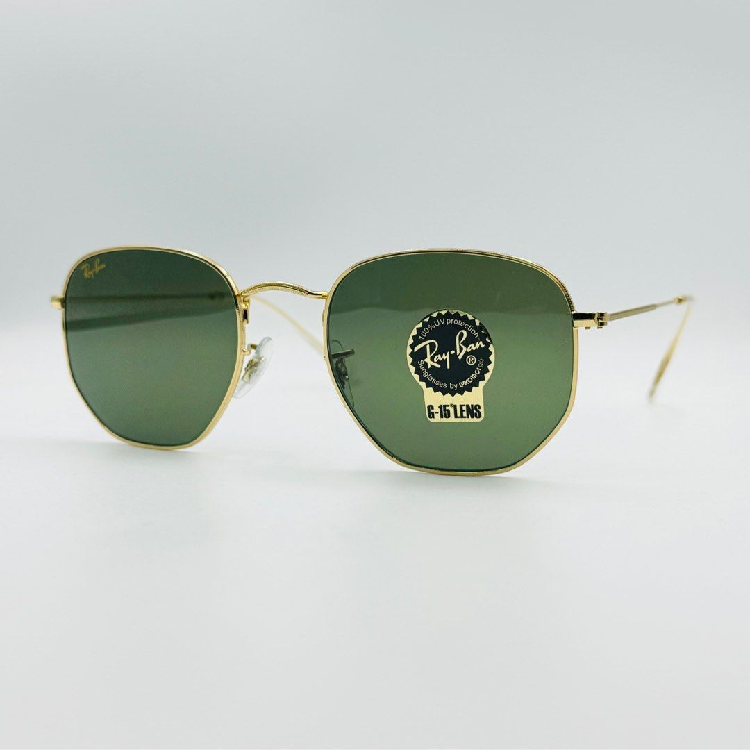 Ray-Ban RB3548 - Round Hexagonal Flat Sunglasses