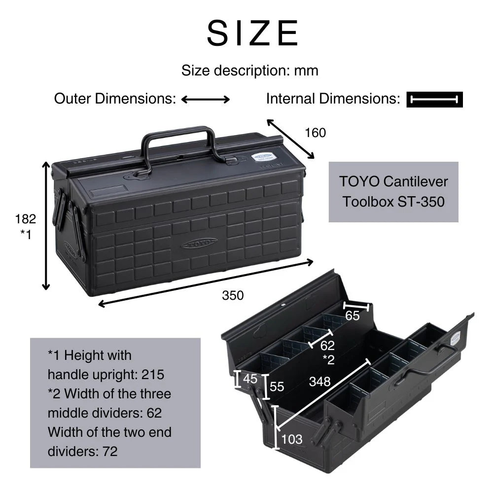 Toyo Steel Small Two-Stage Tool Box ST-350