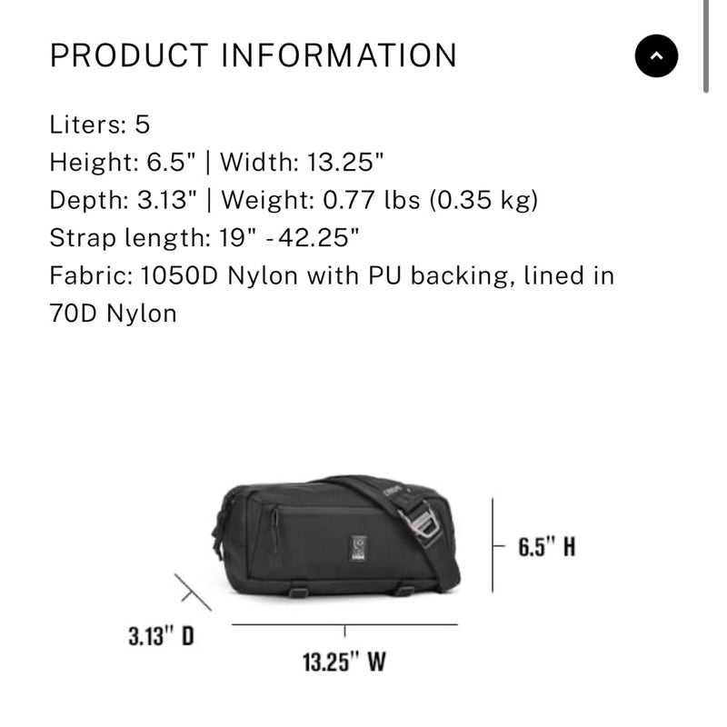 Chrome Industries Mini Kadet Messenger Bag 5L