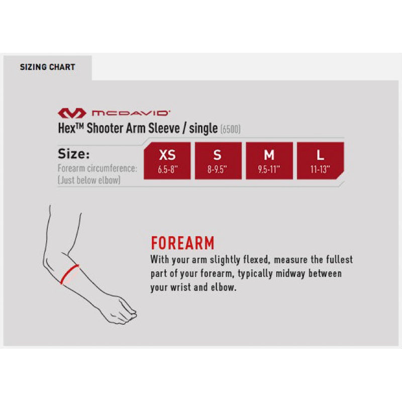 McDavid 6500 HEX SHOOTER ARM PROTECTION SLEEVE / SINGLE